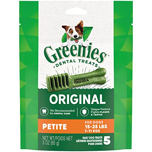 Greenies Original Petite Natural Dental Care Dog Treats, 36 oz. Pack (60 Treats)