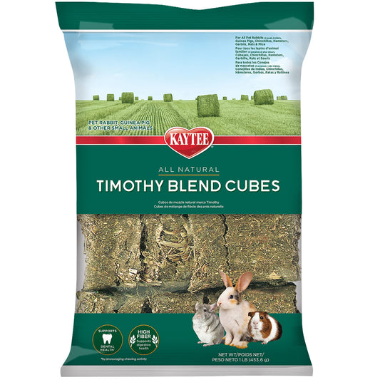 Kaytee Timothy Hay Blend Cubes for Pet Rabbits, Guinea Pigs, Chinchillas, and Other Small Animals, 1 Pound