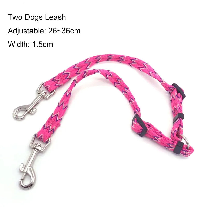Two DOGS Leash Double Twin Lead Walking Leash Two Pets Cats Dual Couple Dog Leashes Nylon V Shape Leash for dog cat