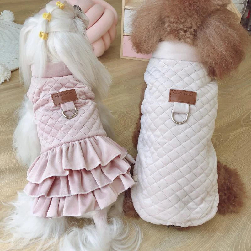Warm Pet Dog Dress Vest Jacket For Dogs Cats Winter Chihuahua Yorkies Clothes Maltese Clothing Puppy Coat Costume For Pets Dogs