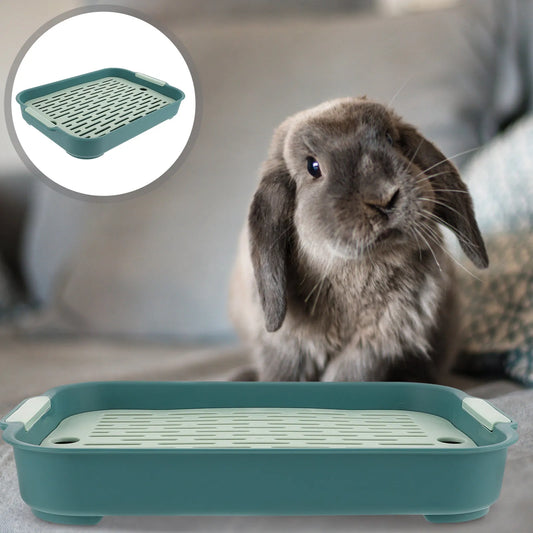 Rabbit House Bunny Pet Toilet Plastic Cage Supplies Anti-Fall Potty Indoor Enclosure Rabbit Litter Box Pet Cleaning Supplies