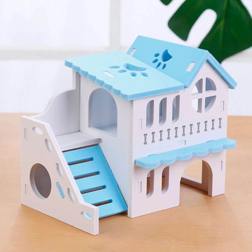 Wooden Hamster Nest Sleeping House Home Luxury Cages Pet DIY Hideout Hut Toy Small Animal Supplies Hamster Accessories