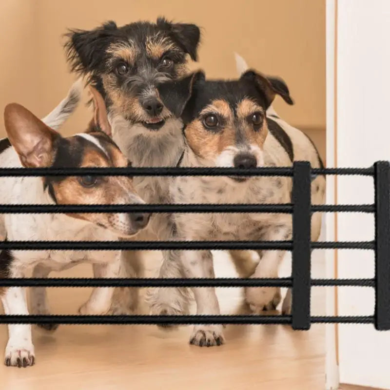 Metal Pet Gates Safety Guard Gate Retractable Dog Gate Pet Gate With Door Walk Through Easy Step NO Need Tools NO Drilling