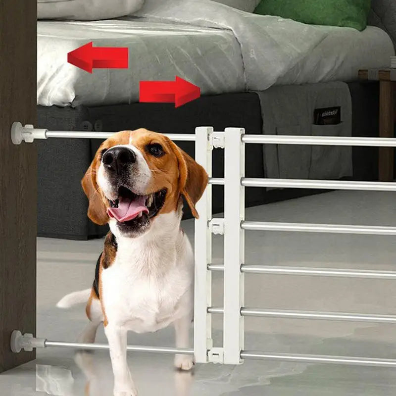 Metal Pet Gates Safety Guard Gate Retractable Dog Gate Pet Gate With Door Walk Through Easy Step NO Need Tools NO Drilling