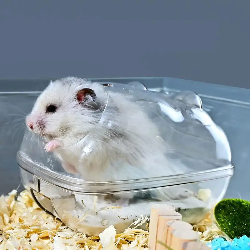 Hamster Bathroom Transparent Hamster Mouse Pet Toilet Cage Box Bath Sand Room Toy House Small Pet Supply Accessories