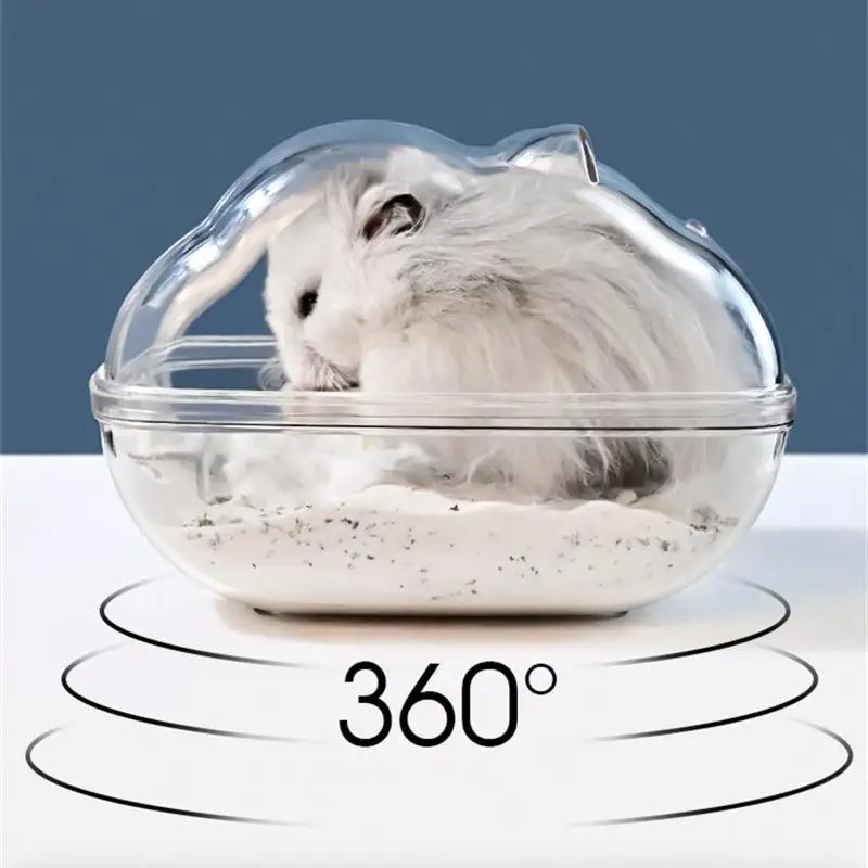 Hamster Bathroom Transparent Hamster Mouse Pet Toilet Cage Box Bath Sand Room Toy House Small Pet Supply Accessories