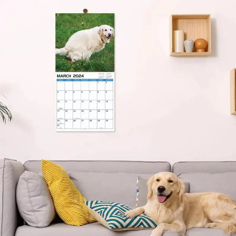 Crapping Dog Calendar Dogs Pooping In Beautiful Places Wall Calendar January 2024 To December 2024 Funny Dog Calendar Gag Gifts